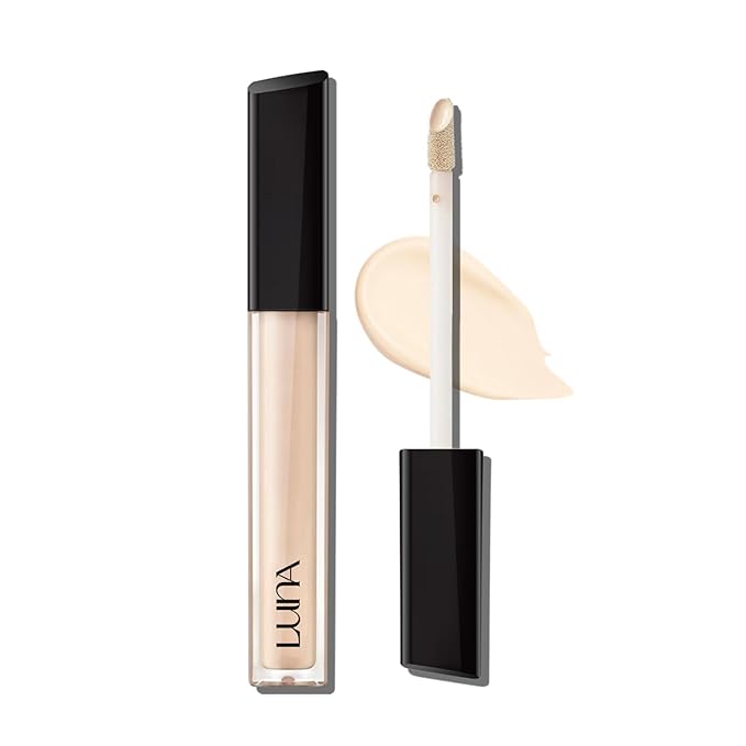 LUNA Long-Lasting Tip Concealer Cover-Fit (#0.7 Ivory) Full Coverage, for Under Eye Dark Circles, Fine Lines, Redness & Discoloration, Korean Makeup 0.26 Fl Oz, Mother's day gift