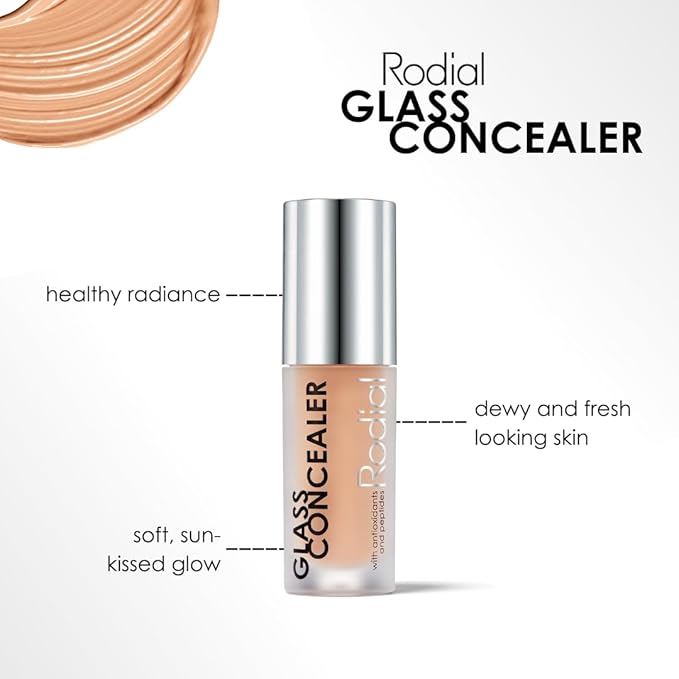 Rodial Glass Concealer Shade 1 - Luminous, Full-Coverage Cream with Peptides and Antioxidants for Flawless Skin, 0.1 fl. oz.