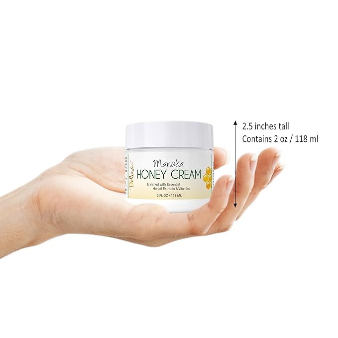 Deluvia Manuka Honey Cream | Hydrating & Soothing Moisturizer Face & Body Lotion | for Sensitive Skin, Eczema, Psoriasis & Dermatitis (2 oz Pack of 1)