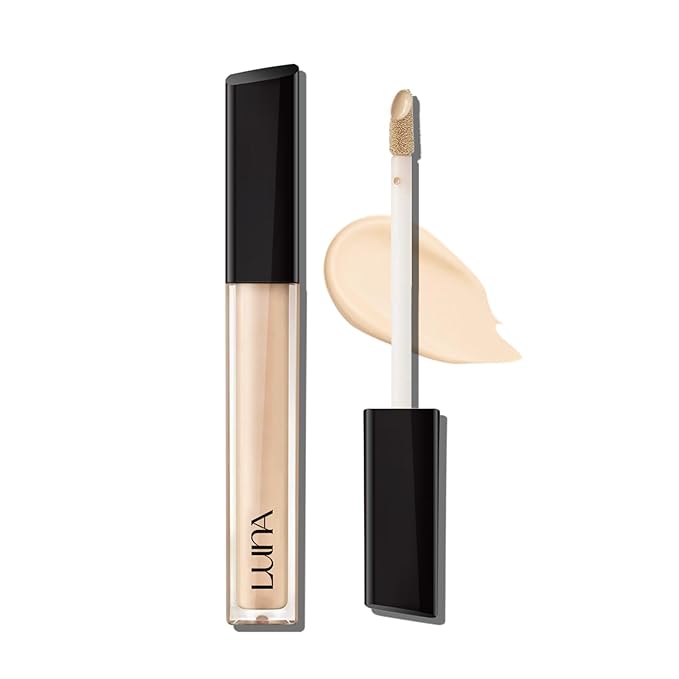 LUNA Long-Lasting Tip Concealer Cover-Fit (#01 Vanilla) Full Coverage, for Under Eye Dark Circles, Fine Lines, Redness & Discoloration, Korean Makeup 0.26 Fl Oz