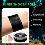 Black Face Paint 90g (3.17 0z) Non-Toxic, Water Activated Face Painting Kit for Kids Adults, SFX Makeup Large Capacity Facepaint Palette for Halloween,Cosplay,Theater Party,Skull Joker Special Effects
