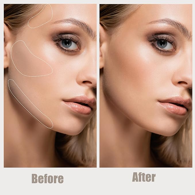 2PCS Cool Toned Liquid Contour Stick with Brush, Natural & Cool Grey Brown Cream Contour Bronzer Makeup Stick for Long Lasting Blendable Matte Face Nose-Contour Makeup, Contorno Maquillaje (#01+#02)