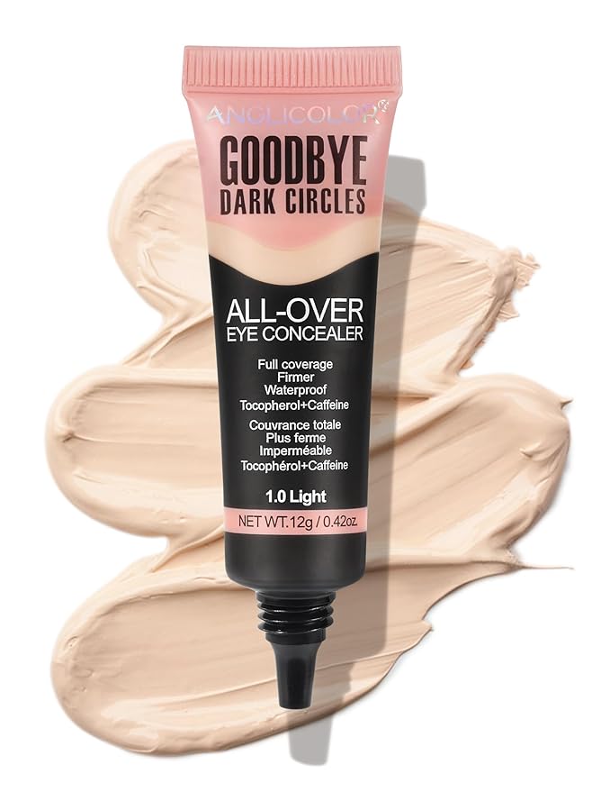 Liquid Concealer, Under Eye Full Coverage Concealers for Dark Circles, Fine Lines, Redness,Waterproof, Firming,Color Correcting Long lasting Makeup Concealer for Women (01#Light, 0.42 Fl Oz)