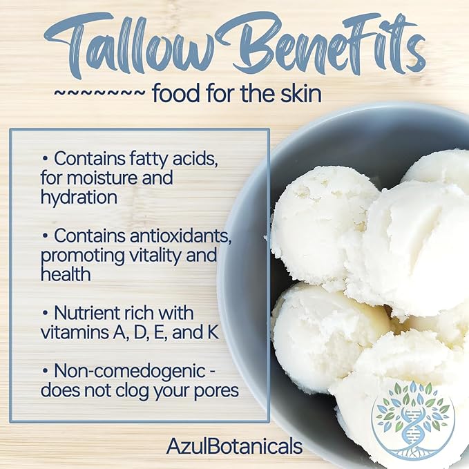 Methylene Blue Infused Whipped Grass Fed Beef Tallow Balm, Anti-Aging, Moisturizer, Stretchmarks, Rosacea, Psoriasis, Eczema, Acne, All skin types, Organic Ingredients 3.4oz