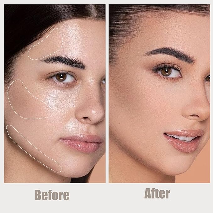 Cool Toned Liquid Contour Stick with Brush, Cool Grey Brown Cream Contour Bronzer Makeup Stick for Long Lasting Blendable Matte Face Nose-Contour Makeup, Contorno Maquillaje (#01)