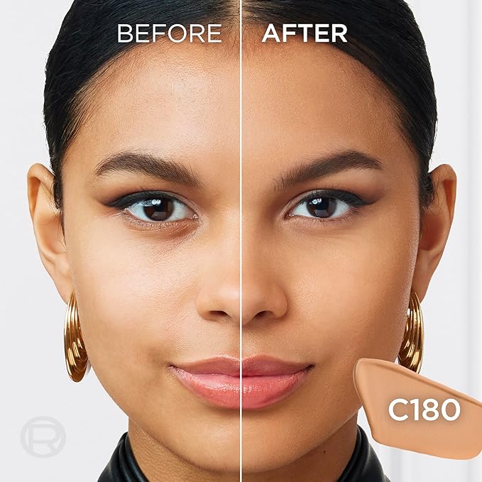 L'Oreal Paris Infallible Skin Ink 2-in-1 Foundation Concealer Hybrid Face Makeup, up to 48HR Transfer-Resistant with Medium Coverage, 180 Medium Cool